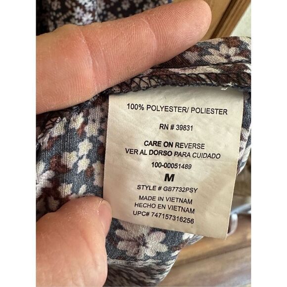 GIANNI BINI DITZY FLORAL PEPLUM CROSS BACK MAXI DRESS WHITE & BLUE SZ M - Picture 11 of 11